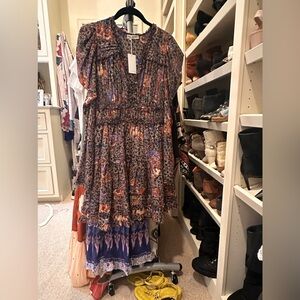 Ulla Johnson Floral Mini Dress - Purple and Orange